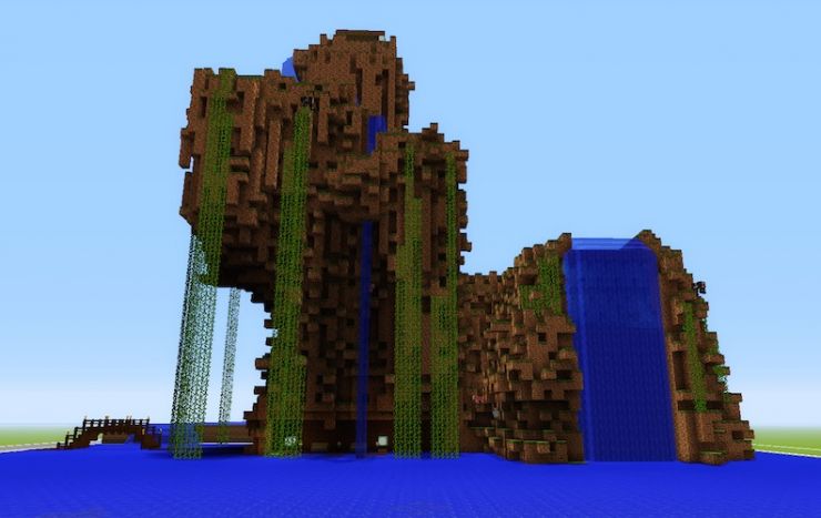 Minecraft Waterfall Mountain
