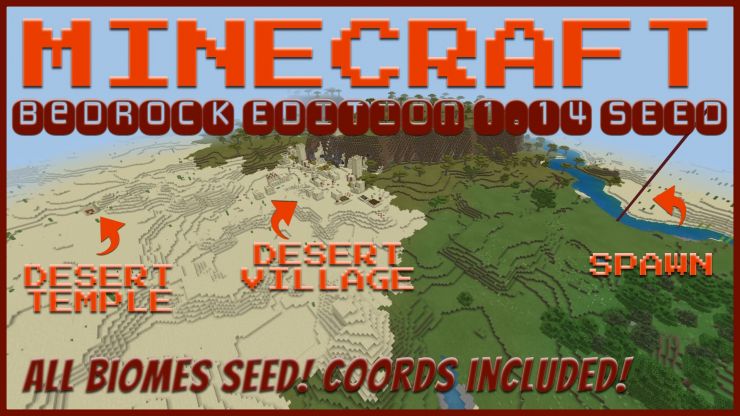 Minecraft Bedrock 1.14.3 All Biomes Desert Seed FEB 2020
