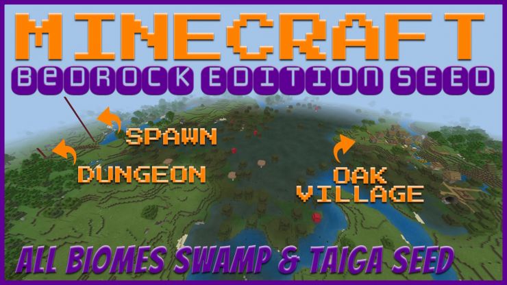Minecraft Bedrock All Biomes Swamp Taiga Seed AUG 2019